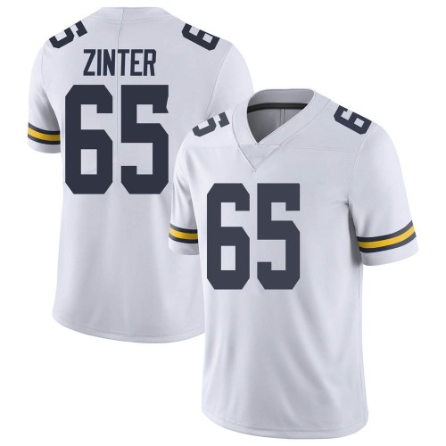 Zak Zinter Michigan Wolverines Men's NCAA #65 White Limited Brand Jordan College Stitched Football Jersey JNC7654KW